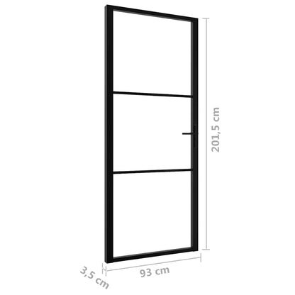 vidaXL Interior doors 93 x 201.5 cm Aluminium Black and Transparent 6