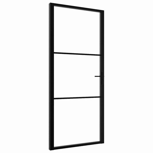 vidaXL Interior doors 102.5 x 201.5 cm Aluminium Black and Transparent 2