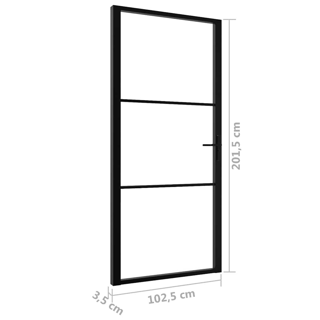 vidaXL Interior doors 102.5 x 201.5 cm Aluminium Black and Transparent 6