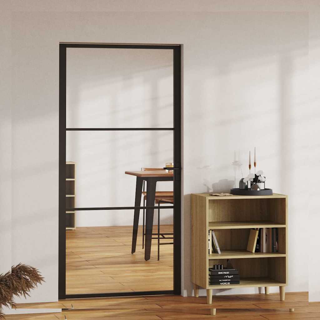 vidaXL Interior doors 102.5 x 201.5 cm Aluminium Black and Transparent 1