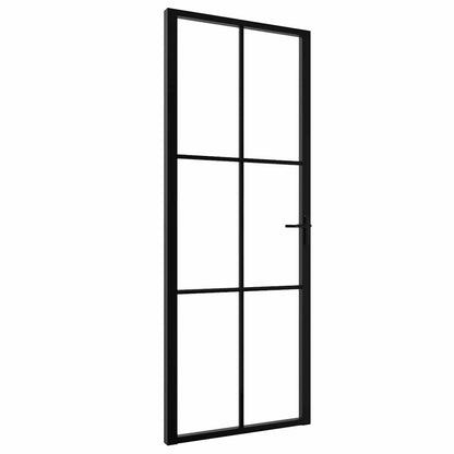 vidaXL Interior doors 76 x 201.5 cm Aluminium Black and Transparent 2