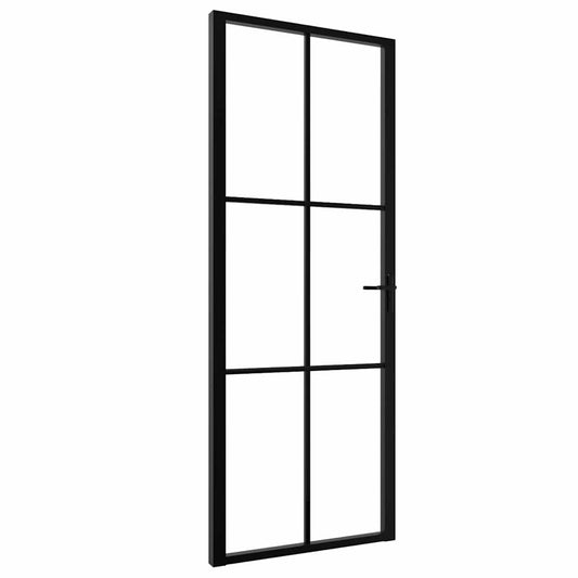 vidaXL Interior doors 76 x 201.5 cm Aluminium Black and Transparent 2