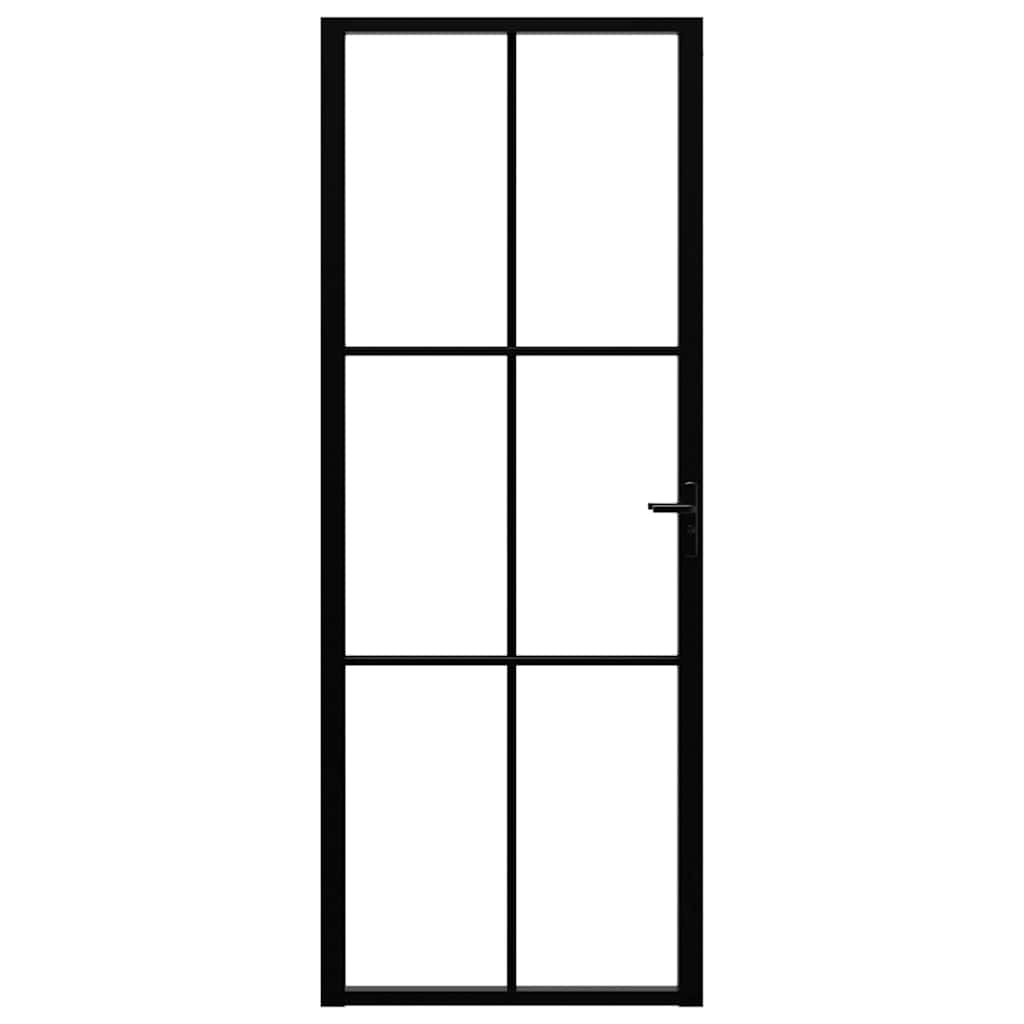 vidaXL Interior doors 76 x 201.5 cm Aluminium Black and Transparent 3