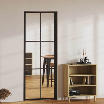 vidaXL Interior doors 76 x 201.5 cm Aluminium Black and Transparent 1