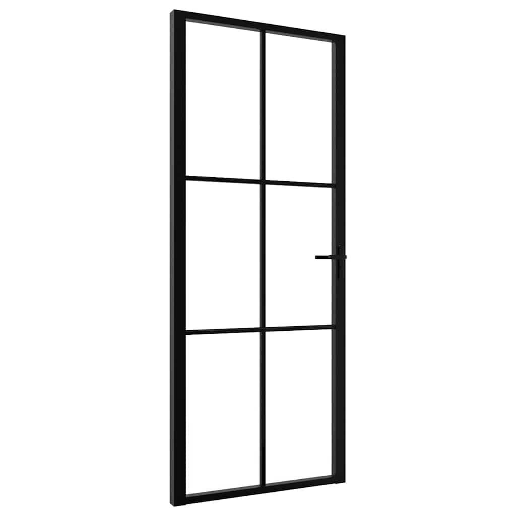 vidaXL Interior doors 83 x 201.5 cm Aluminium Black and Transparent 2
