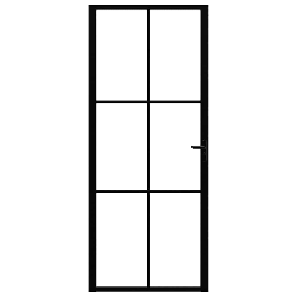 vidaXL Interior doors 83 x 201.5 cm Aluminium Black and Transparent 3