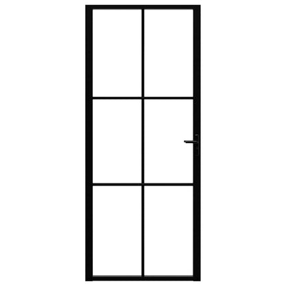 vidaXL Interior doors 83 x 201.5 cm Aluminium Black and Transparent 3