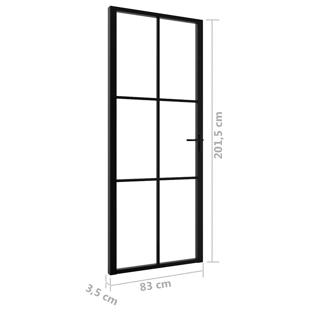 vidaXL Interior doors 83 x 201.5 cm Aluminium Black and Transparent 6