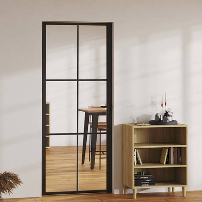 vidaXL Interior doors 83 x 201.5 cm Aluminium Black and Transparent 1