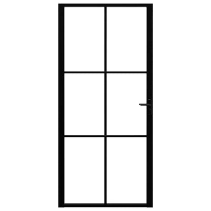 vidaXL Interior doors 93 x 201.5 cm Aluminium Black and Transparent 3