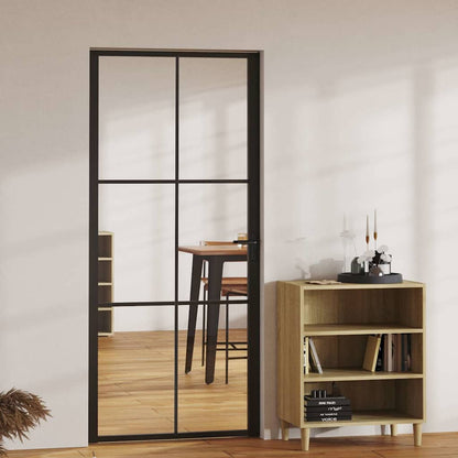 vidaXL Interior doors 93 x 201.5 cm Aluminium Black and Transparent 1