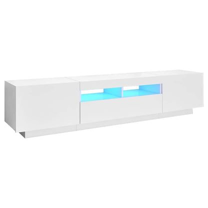TV Cabinet with LED Lights 180x35x40 cm White