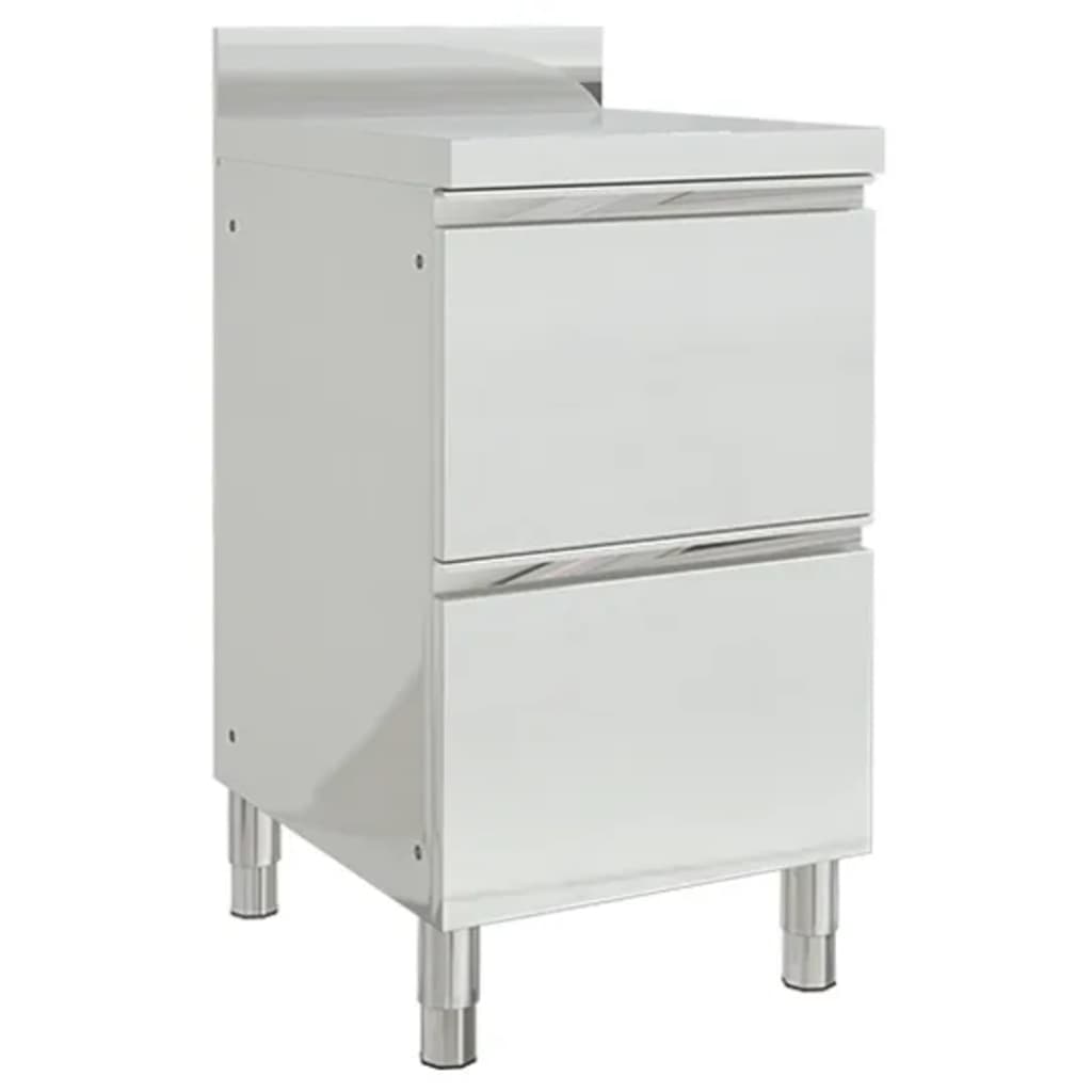 vidaXL Commercial Kitchen Cabinet with 2 Drawers 50x60x96 cm 1