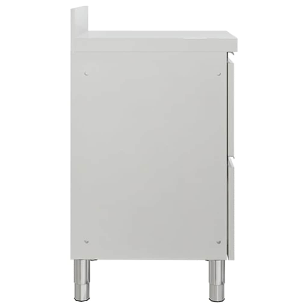 vidaXL Commercial Kitchen Cabinet with 2 Drawers 50x60x96 cm 4