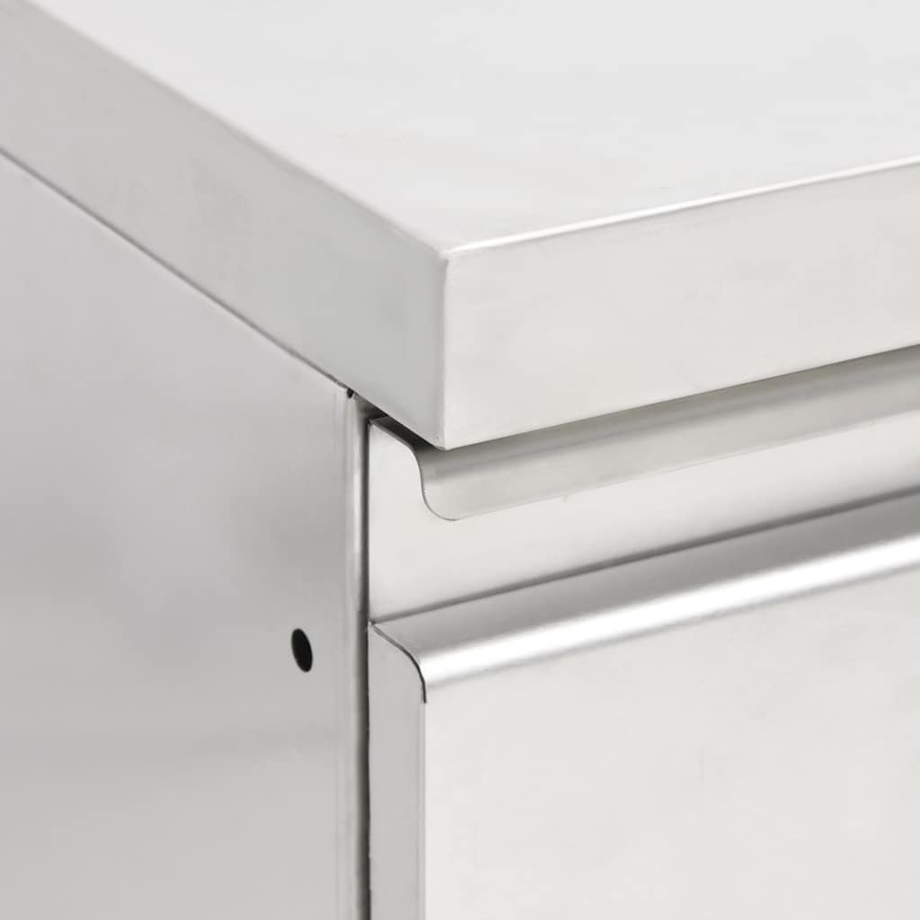 vidaXL Commercial Kitchen Cabinet with 2 Drawers 50x60x96 cm 5