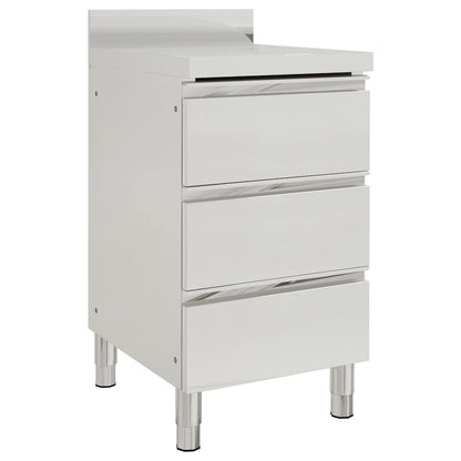 vidaXL Commercial Kitchen Cabinet with 3 Drawers 50x60x96 cm 1