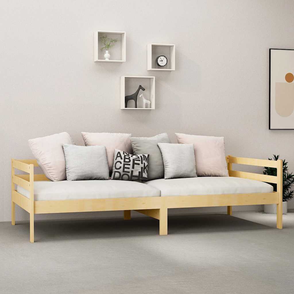 Day Bed without Mattress Solid Wood Pine Natural 90 cm