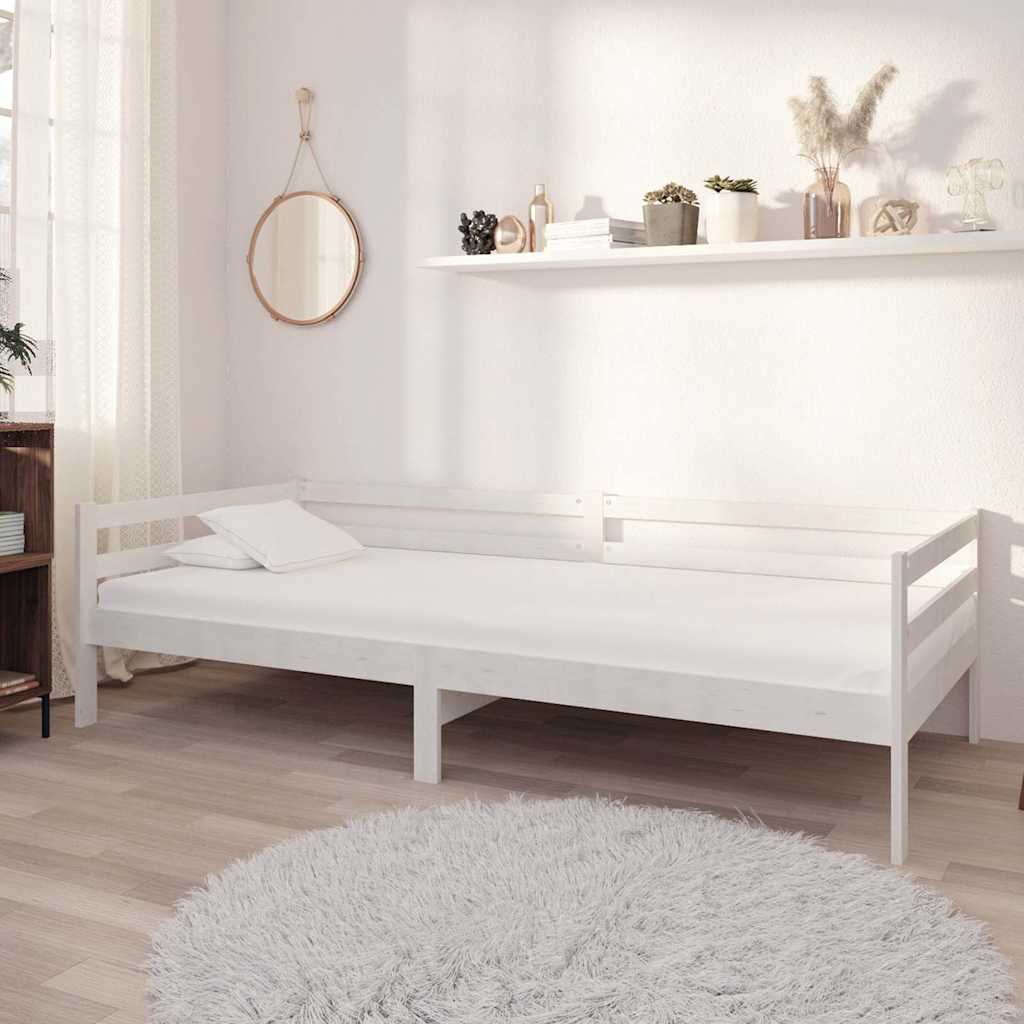 Day Bed without Mattress Solid Wood Pine White 90 cm