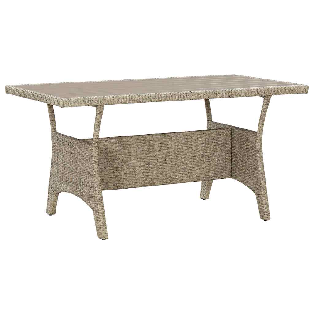 Garden Table 120x70x66 cm Poly Rattan Grey