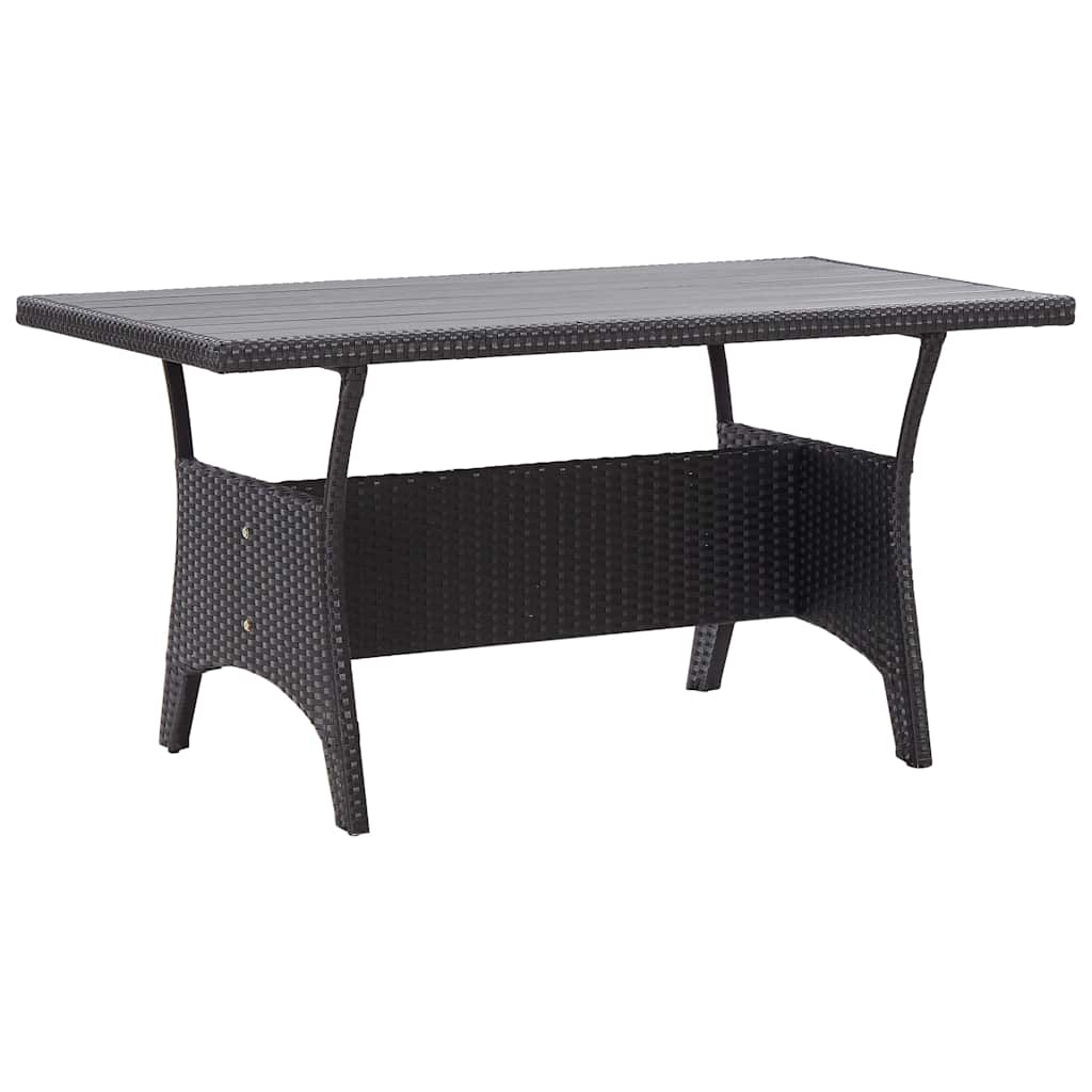 Garden Table 120x70x66 cm Poly Rattan Black