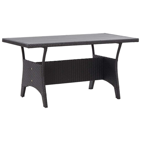 Garden Table 120x70x66 cm Poly Rattan Black