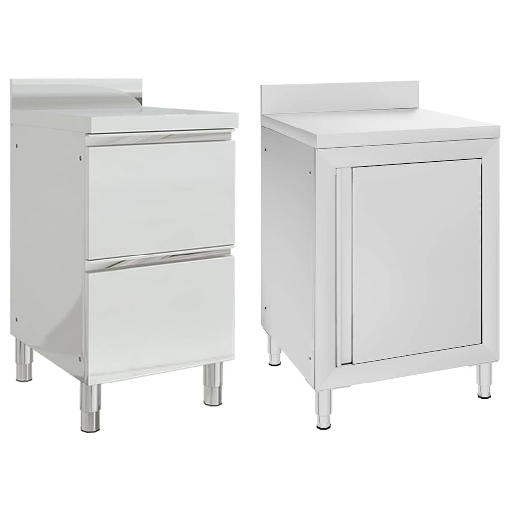 vidaXL Commercial Kitchen Cabinets Stainless Steel