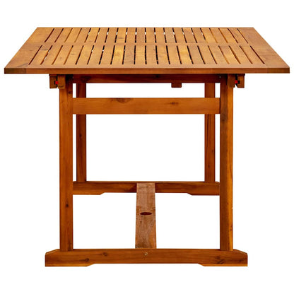316564 vidaXL Garden Dining Table (150-200)x100x75 cm Solid Acacia Wood 5