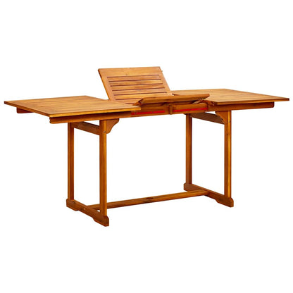 Garden Dining Table (120-170)x80x75 Solid Acacia Wood 170 cm 80 cm Rectangular