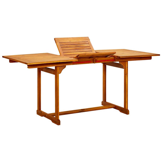 Garden Dining Table (120-170)x80x75 Solid Acacia Wood 170 cm 80 cm Rectangular