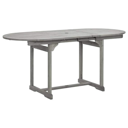vidaXL Garden Table | Grey with grey wash finish | Solid acacia wood 2