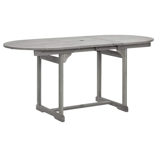 vidaXL Garden Table | Grey with grey wash finish | Solid acacia wood 2
