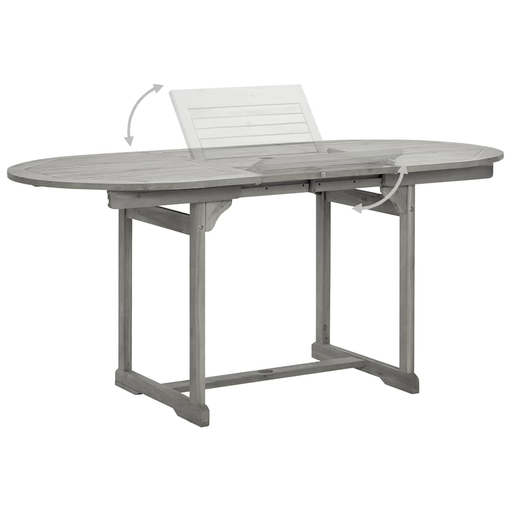 vidaXL Garden Table | Grey with grey wash finish | Solid acacia wood 4
