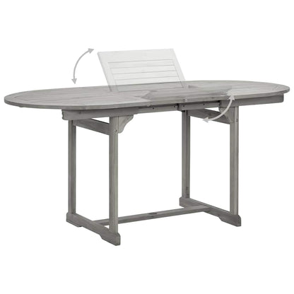 vidaXL Garden Table | Grey with grey wash finish | Solid acacia wood 4