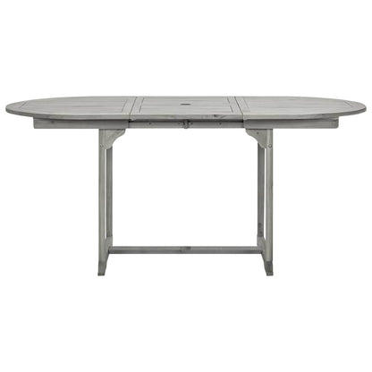 vidaXL Garden Table | Grey with grey wash finish | Solid acacia wood 5