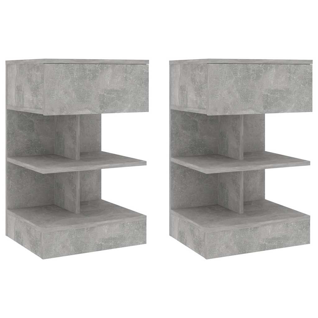 Bedside Cabinet 40x35x65 cm Engineered Wood Concrete grey 2