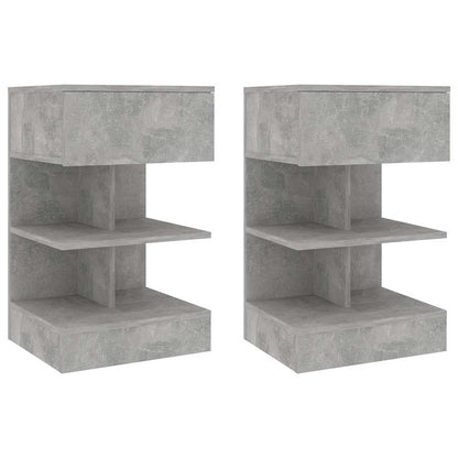Bedside Cabinet 40x35x65 cm Engineered Wood Concrete grey 2