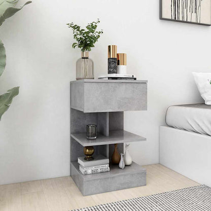 Bedside Cabinet 40x35x65 cm Engineered Wood Concrete grey 2