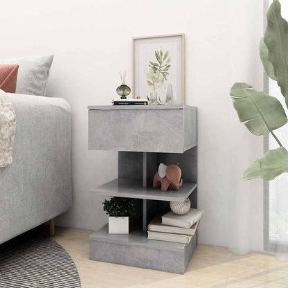 Bedside Cabinet 40x35x65 cm Engineered Wood Concrete grey 2