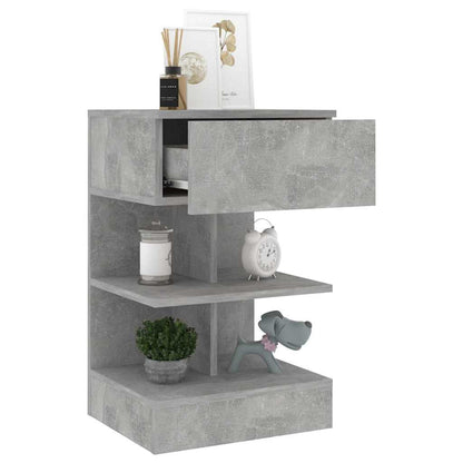 Bedside Cabinet 40x35x65 cm Engineered Wood Concrete grey 2