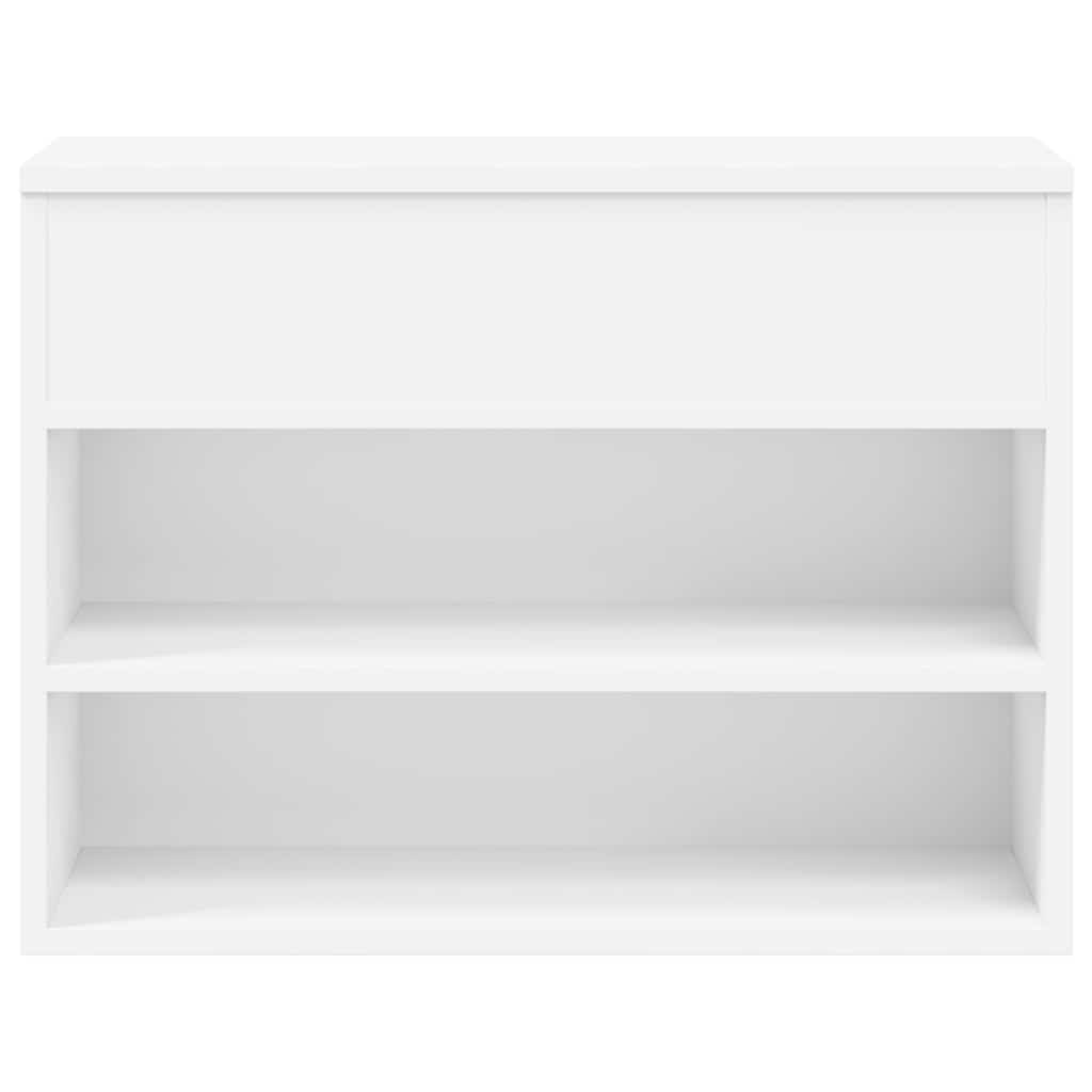 Shoe Bench Engineered Wood White 60 x 30 x 45 cm