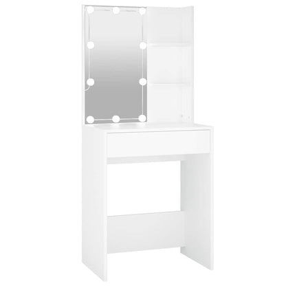 Dressing Table with LED 60x40x140 cm White