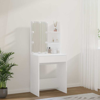 Dressing Table with LED 60x40x140 cm White