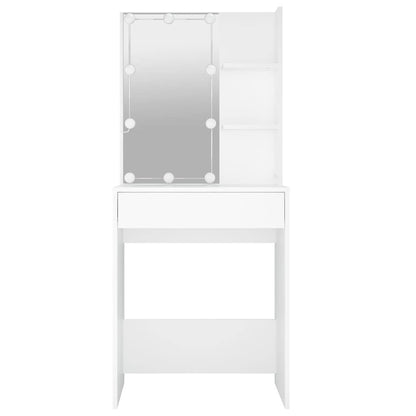 Dressing Table with LED 60x40x140 cm White