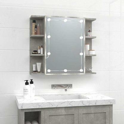 Mirror Cabinet with LED 70x16,5x60 cm Concrete grey
