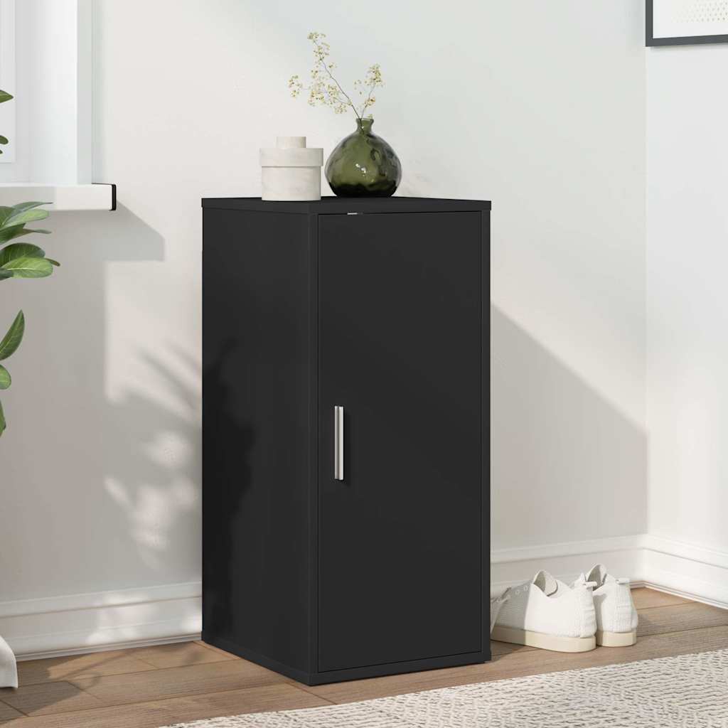 Shoe Cabinet 32x35x70 cm Engineered Wood Black Shoe cabinet with door