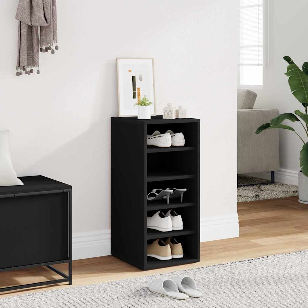 Shoe Cabinet Engineered Wood Width 31.5 cm Black Shoe cabinet without door