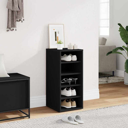 Shoe Cabinet Engineered Wood Width 31.5 cm Black Shoe cabinet without door