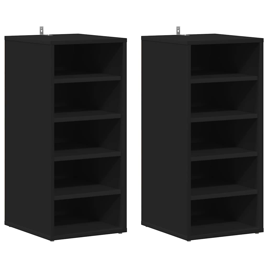 Shoe Cabinet Engineered Wood Width 31.5 cm Black 2x shoe cabinet without door