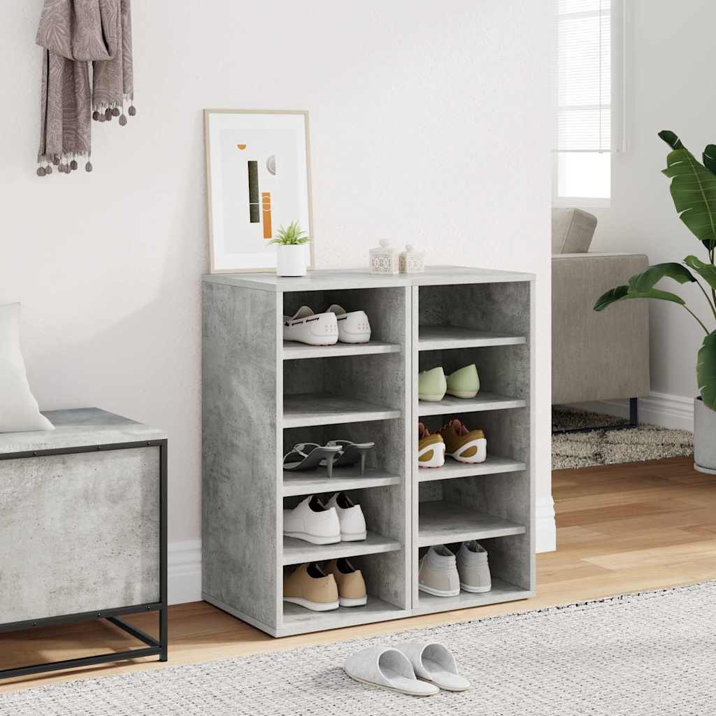 Shoe Cabinet Engineered Wood Width 31.5 cm Concrete grey 2x shoe cabinet without door