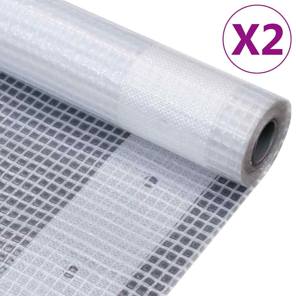 vidaXL Leno Tarpaulins 2 pcs 260 g/m² 4x15 m White 2